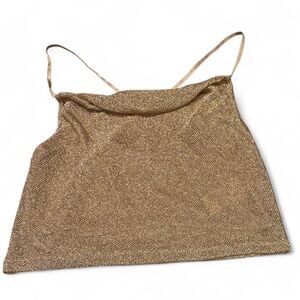 Urban‎ Outfitters Gold Metallic Sparkly Tank Top Size Small Festival Boho